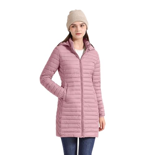 Doudoune pour femme longue matelassée et imperméable avec grande capuche amovible