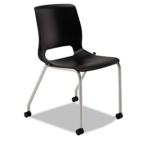Hon Mg201Cu10 Motivate Seating Upholstered 4-Leg Stacking Chair, Black/Onyx/Platinum, 2/Carton #TOP23