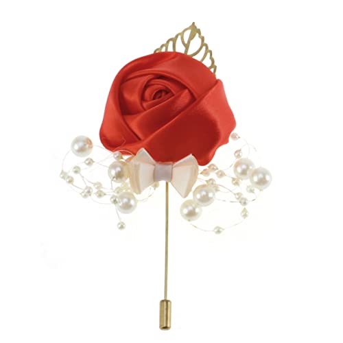 Broche élégante perles rouges de banquet : l'accessoire chic pour vêtement