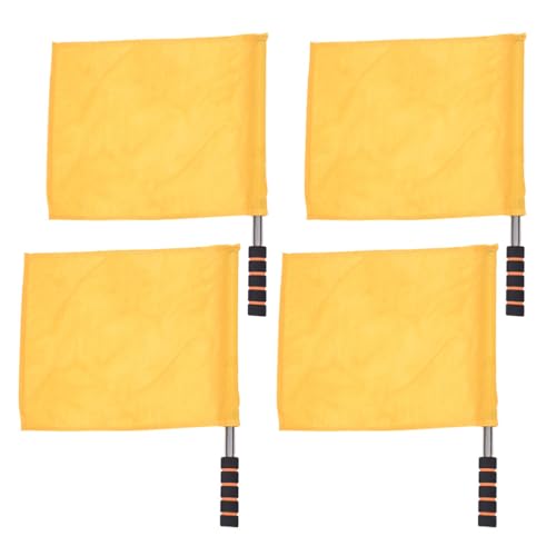 HANABASS 4 Pcs Referee Flags With Metal Handle Soccer Referee Flags Hand Signal Flag For Soccer Volleyball Football Linesman