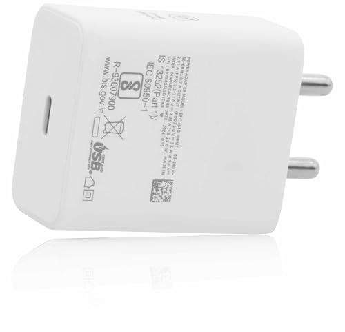 Image of 25W Type-C Fast Charger for Samsung Galaxy M Series - M56 M55s M16 M06 M05 M04 M14 (5000mAh) M15 M35 M34 M33 M13 (6000mAh) - Adapter Only| Original Rapid Charging (White)