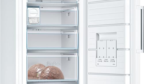 Bosch GSN51AWCV Serie 6 Freistehender Gefrierschrank, 161 x 70 cm, 175 kWh pro Jahr, Weiß, 290 L, XXL Größe, LED Beleuchtung, VarioZone, NoFrost, Rechtsanschlag