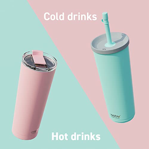 asobu Ocean Stainless Steel Tumbler with Flexible Straw Lid | Insulated Water Bottle for Ice Coffee, Cold Brew | Flip Open Lid for Hot Tea and Coffee | Reusable Travel Cup 27 Ounce (Blue) by asobu - Image 7