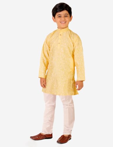 Image of Boy's Kids Kurta Pajama Set | Solid | Cotton| Traditional Ethnic Wear | 1 To 16 Years | P-171