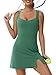 Wenlia Tennis Dress for Women with Built in Shorts Womens Athletic Dresses Active Workout Skort Dress with Pockets Green S