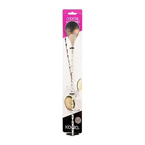 Cucharilla Larga Cocktail de Acero Inoxidable Trenzada con Machacador Koala Cover