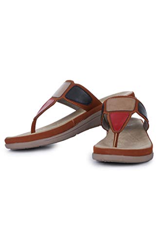 Image of Liberty Senorita M17-03 Casual Slipper for Women - Blue & Cherry | Slip-on /Flats Slippers - Durable and Lightweight | Comfortable and Soft Insole for Everyday Wear - Cushioned Footbed | Home Footwear