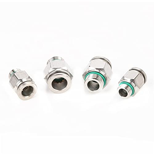 Conector de liberación rápida 4mm-M8x1 de acero inoxidable 304 neumático para aire y gas 2 piezas 4