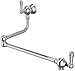 Rohl U.4799LS-APC-2 Perrin and Rowe Country Wall Mounted Swing Arm Pot Filler with Lever Handles in Polished Chrome