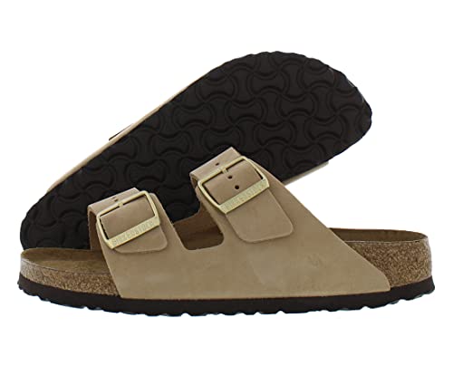 Image of Birkenstock Arizona Narrow Unisex Shoes Size 8, Color: Sandcastle-Brown