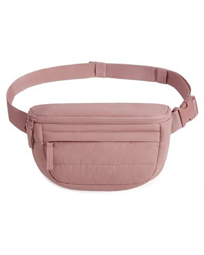 BAGSMART Quilted Fanny Pack — Dark Pink Crossbody Belt Bag