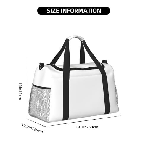 Solid Color White Hand Travel Bag.Fashionable Design, Large Storage Capacity, Suitable For Business Trips And Short Trips.3