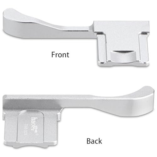 Haoge THB-X2S Metal Hot Shoe Thumb Up Rest Hand Grip for Fujifilm X100VI Fuji X100V Camera Silver