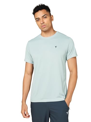 Image of TECHNOSPORT Men's Slim Fit Polyester Activewear Sports T-Shirt with Moisture-Wicking Comfort for Workout, Running & Gym