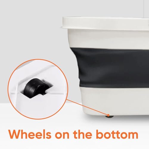 Image of Superio Fold N' Go Mop Bucket with Wheels - Collapsible Cleaning Bucket, 10L, Portable Water Pail for Home, Car, and Outdoor Use