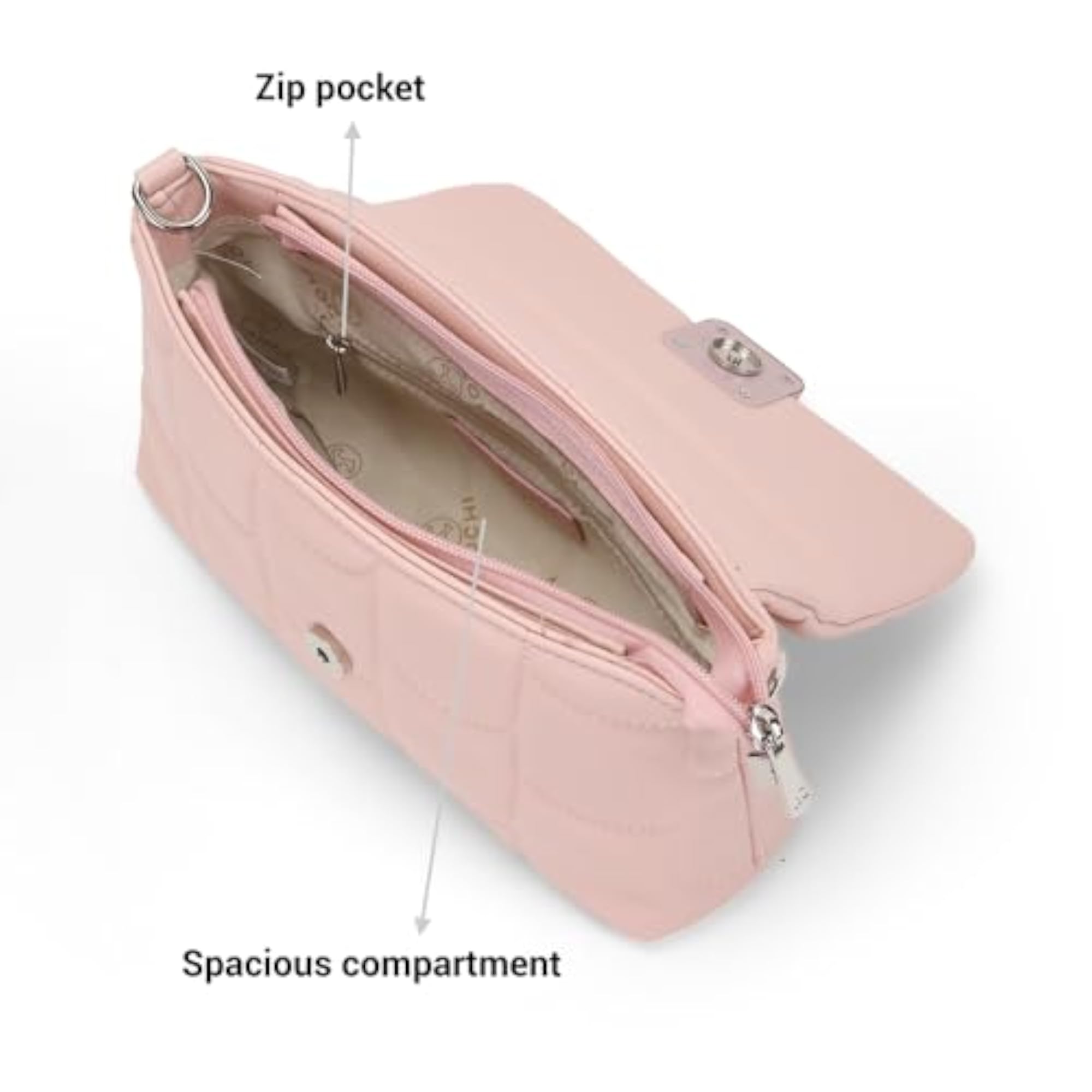 Women's Casual PU Soft Body Zipper Closure Sling Bag