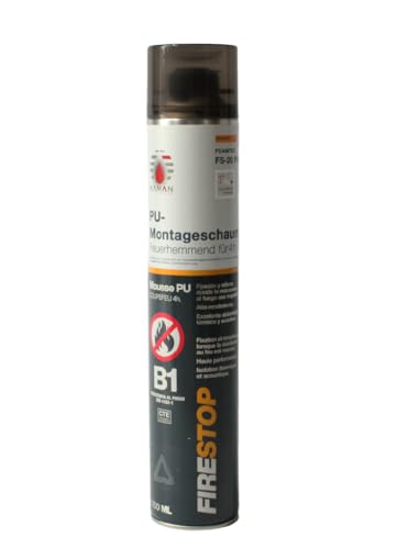 KAMAN PU-Montageschaum FS-20 PRO 750 ml – Brandschutz-Pistolenschaum, Brandschutzschaum 1K-Bauschauâ€¦ – Miniatur