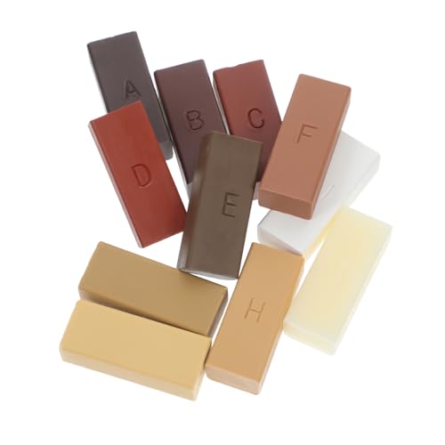 Holibanna 11pcs Wood Floor Repair Wax Blocks Quick Drying Hardwood Filler for Scratches Compatible Laminate Engineered Wood Natural Touch-up Kit for Home Flooring