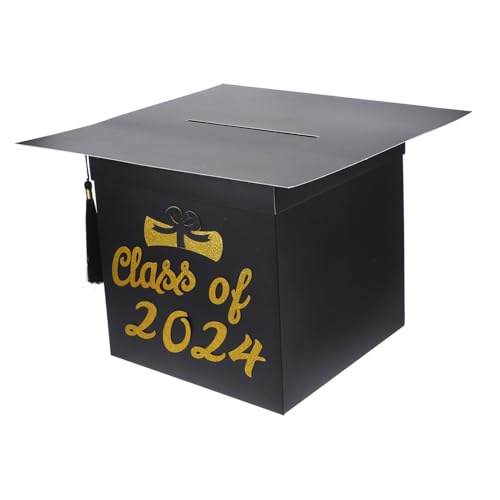 Cabilock Graduation Cap Box Black Graduation Box for Cards Card Holder Doctor Grad Cap