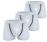 Glorius Boxer Uomo Cotone Elasticizzato Intimo Underwear Mutande Uomo - Boxer Ragazzo Slip Box Biancheria Intima Fantasia Tinta Unita Confezione da 3 pezzi Colori Bianco, Grigio, Nero e Blu mod.GL006