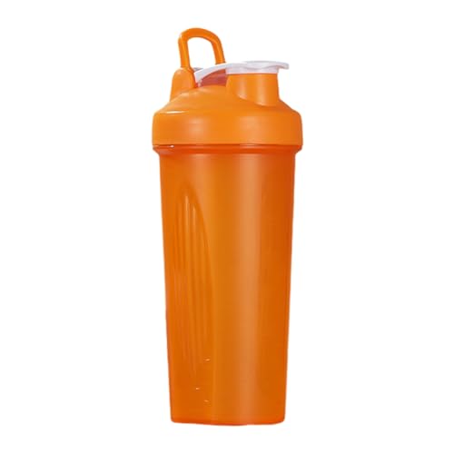 susiodeu Durable Shaker Bottle with Leak-Proof Lid Fitness Companion Portable Sports Fitness Protein Powder Water Cup PP, Orange