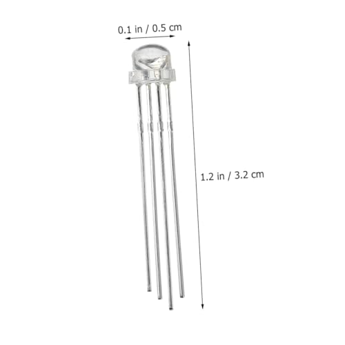 Ciieeo 50 Unidades diodo claro lâmpadas de LED lâmpadas claras leds luz vermelha lâmpada elétrica ch
