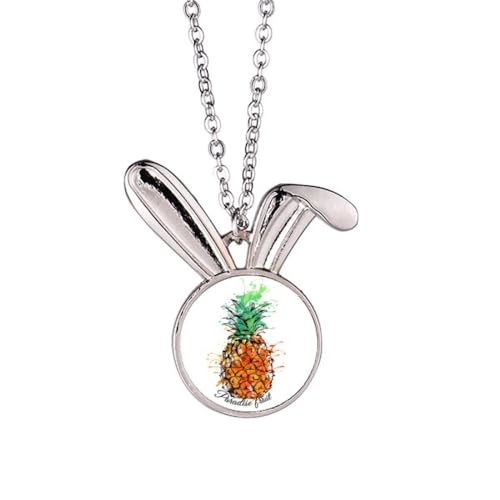 Collier lapin orange fruit tropical : idée cadeau anniversaire original