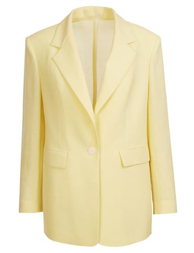 Blazer en lin femme : veste de costume décontractée à un bouton pour été