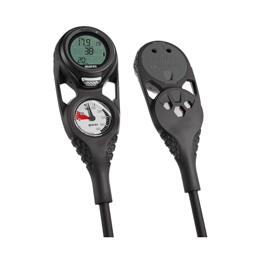 Mares Puck 4 Mission 2 Scuba Diving Computer Console with Integrated Bluetooth & Analog Pressure Gauge, US(PSI)