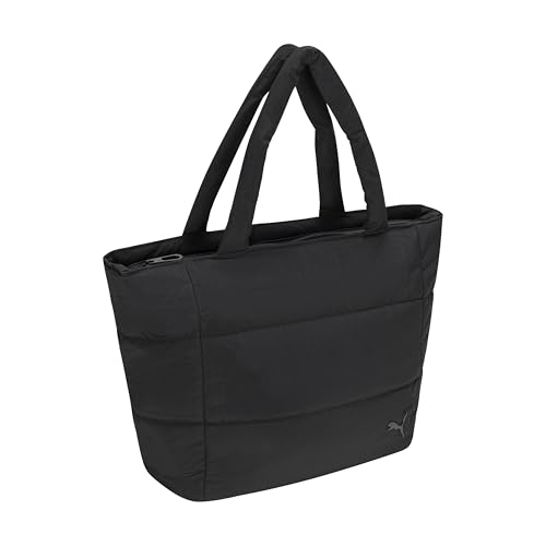 Image of PUMA Women's Plush Soft Nylon Tote with Padded Straps, Zip Closure & Metal Logo Plaque