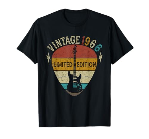 Guitar Lover 57 Years Old Gift, Vintage 1966 57th Birthday T-Shirt