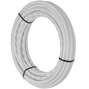 SharkBite 1/2 Inch x 100 Feet White PEX-B, PEX Pipe Flexible Water Tubing for Plumbing, U860W100