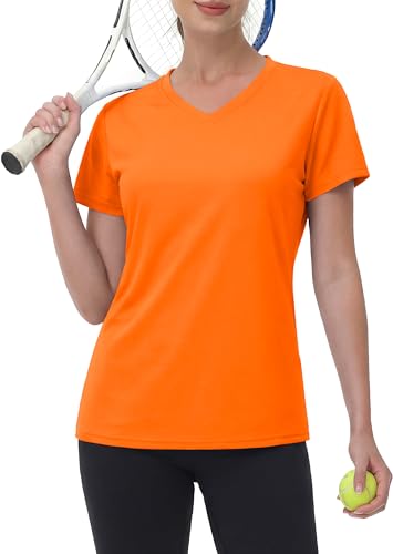 Image of MAGCOMSEN Women's Short Sleeve T-Shirt Quick Dry Athletic Tee Shirt Running Workout Yoga Top Tee Performance Shirts