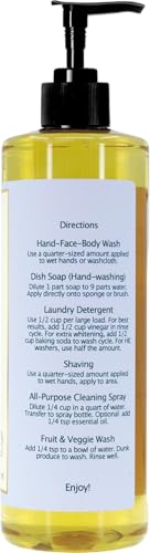 Image of Claya Rosemary Liquid Castile Soap - Organic Ingredients, Biodegradable, Herbal Fresh Scent, Gentle for Skin and Versatile Cleaning(2 Pack of 16 fl oz (Pump Cap))