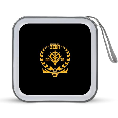 ネオ ジオンガンダムCDケース プラケース DVD収納ケース CD収納ボックス ディスクケース 防水 メディアケース 大容量 40枚収納 小型 持ち運び便利 薄型 ファスナー付 旅行