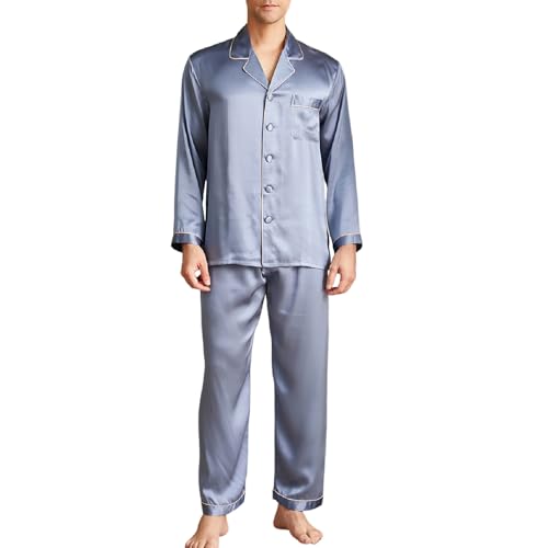 Pyjama en soie pour hommes ZXLIHS en pure soie de mûrier 19 momme de luxe