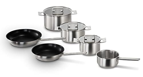 Bosch - Set de Utensilios de Cocina, 6 Piezas, apto para todo tipo de Placas, Acero Inoxidable, HEZ9SE060
