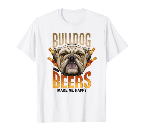 Camisa Bulldog Inglés Regalo Amante De La Cerveza Para Hombres Día Del Padre Camiseta