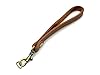 3dancraftit CF80B Handgelenkschlaufe aus echtem Leder mit Karabinerverschluss und D-Ring für Schlüsselanhänger, 18 cm, Braun #3