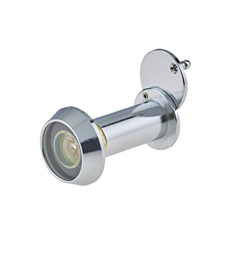 Door Viewer Polished Chrome Peephole Wide Angle 50-75mm Thick Doors