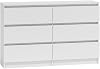 Large Chest of Drawers for Bedroom, 6 Drawer White Dresser with Metal Runners, Bedroom Furniture Storage Cabinet for Clothes, Contemporary Design, Easy Assembly