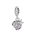 JIEJINGN 925 Sterling Silver Charms Petit Pendentif Rose Coccinelle Perle Fit Bracelet pour Femmes Charm