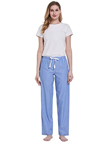 Image of CYZ Women's 100% Cotton Woven Poplin Sleep Pajama Pants