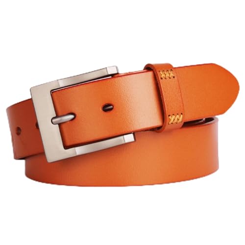 Cowhide Men's Belt Men's Belt Leather Belts Casual Waist Belt Alloy Pin Buckle Waistband for Pants, Jeans