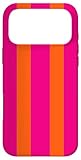 Bright Pink and Orange Stripes, Preppy Aesthetic, Hot Pink Case for iPhone 17 Pro Max