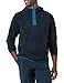 Price comparison product image Amazon Essentials Men's Snap-Front Hooded Polar Fleece Jacket, Navy/Blue, Colour Block, L