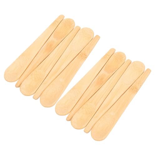 OFFSCH 10Pcs Wooden Stirring Spoons Ice and Coffee Stirrer for Desserts Tea and Beverages for Home and Kitchen Use
