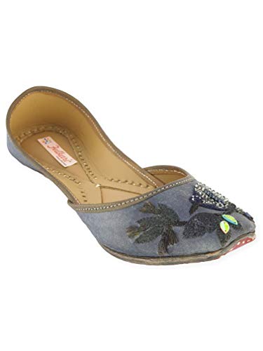 Image of Fulkari Prime Pure Leather Casual Women's Soft Leather Bite and Pinch Free Ladies Jutti Ethnic Mojari