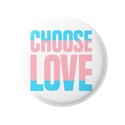 EMUWORKS 1-Inch Pin Badges - Glossy Pride Accessories: Lesbian, Trans, Bisexual, Gay, LGBTQ Gifts - Small Pride Decorations, Rainbow Badge, Love Heart Pins for Bags, Secure Pinback (Transgender#2)