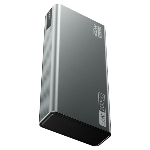 Boat Energyshroom PB435 20000 mAh 35W Super Fast Charging Power Bank, Smart 12 Layer Protection (4X Output Ports, Supports Android, iPhone, Tablets, Earbuds, etc.) (Stone Grey) view 1